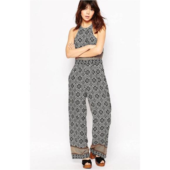 Brave Soul Tile Printed High Neck Tank Jumpsuit - Picture 1 of 11